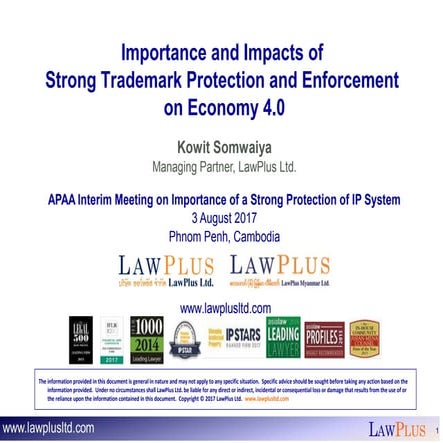 Importance and Impacts of Strong Trademark Protection and Enforcement on Econ...