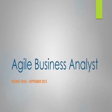 Agile Business Analyst - Huong Tran
