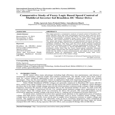 Comparative Study of Fuzzy Logic Based Speed Control of Multilevel Inverter f...