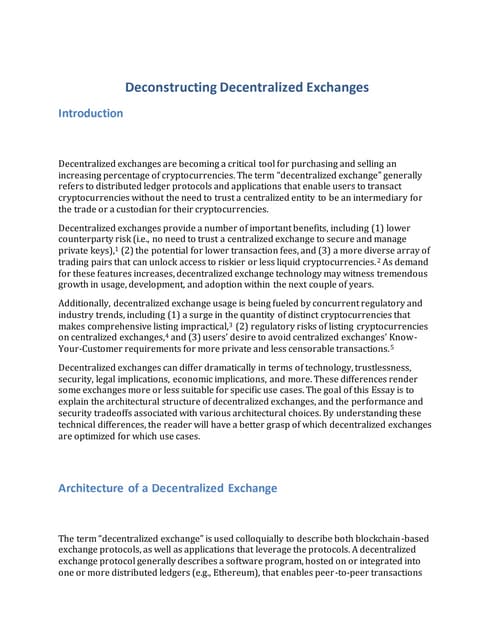 Deconstructing Decentralized Exchanges.  Lindsay X. Lin