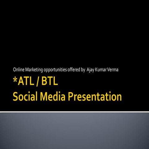 Social Media Optimization Presentation - FaceBook - Twitter - Blog