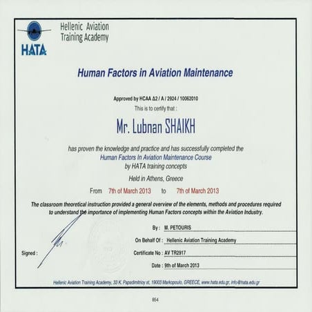Human Factor in Aviation Maitainance | PDF