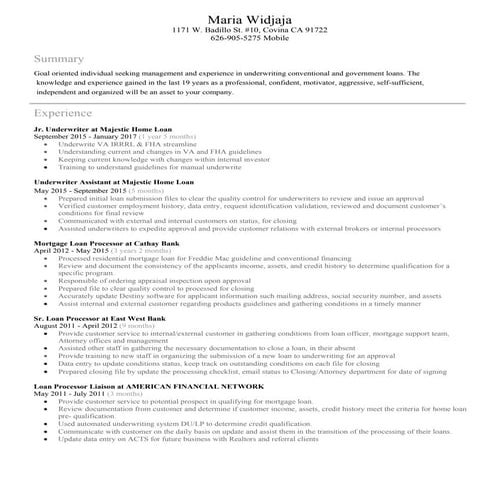 maria linked resume