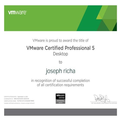 VMware Certified Professional 5_Desktop_eCertificate