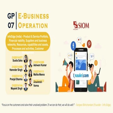 E-Business Operations: A case study on infoedge-naukri.com