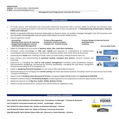 Demson Parumog resume April 1 2016 | DOC