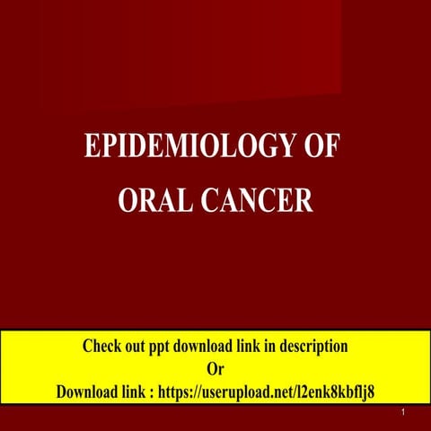 Epidemiology of oral cancer