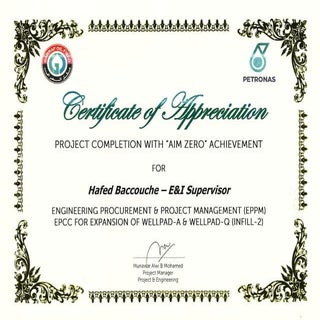 PETRONAS Certificate of Appreciation