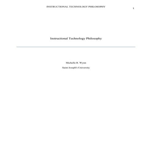 My Instructional Philosopy