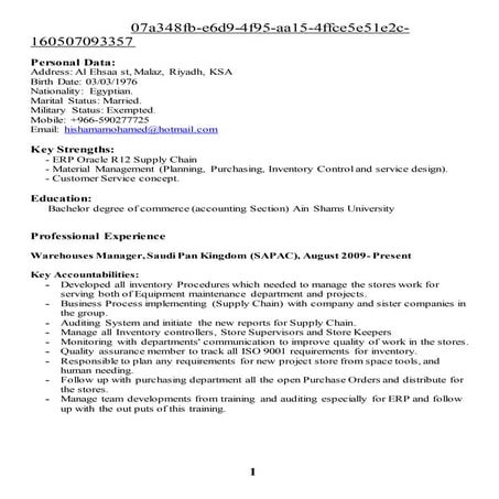 Hisham Abdallah Mohamed CV