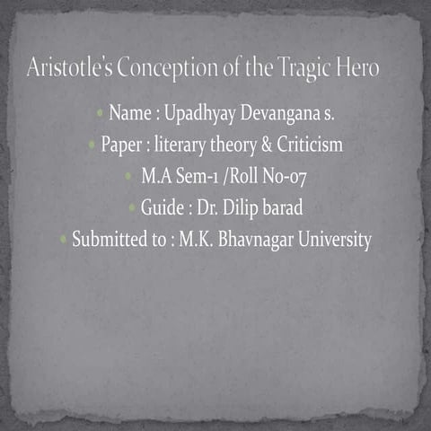  Aristotle'[s view on Tragic Hero