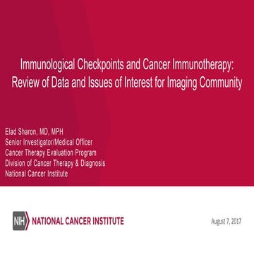 Immunological Checkpoints and Cancer Immunotherapy