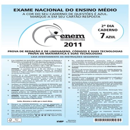Prova Enem Azul 2011 | PDF