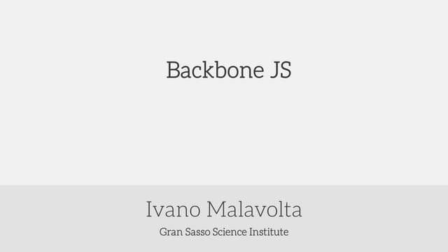 [2015/2016] Backbone JS