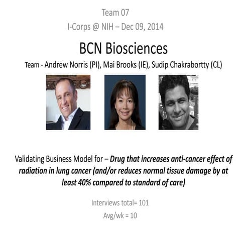 BCN Biosciences I-corps@nih 121014 