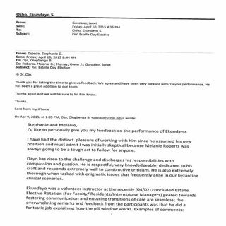 Recognition of Excellence Email