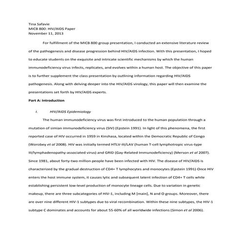 HIV AIDS paper | PDF
