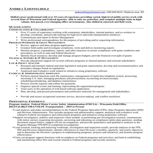 Andrea Loeffelholz Resume 2016