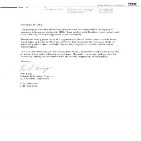 IDX Reference Letters | PDF