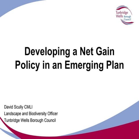 Developing a Net Gain Policy in an Emerging Plan by David Scully