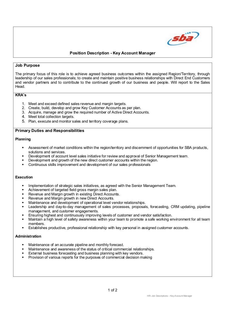 JD - Key Account Manager