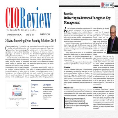CIO Review - Top 20 CyberSecurity