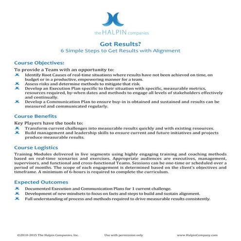 Got Results Course Description