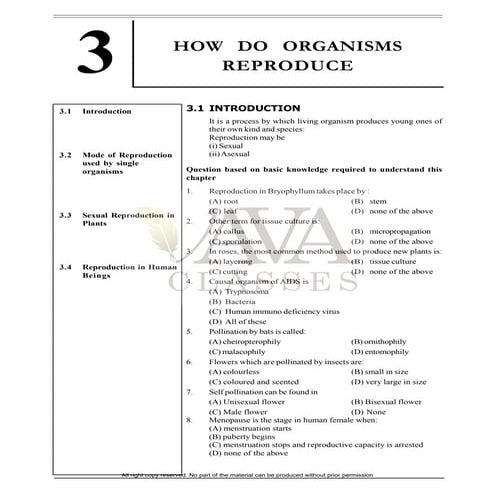 how do organisms reproduce class 10 study material download pdf