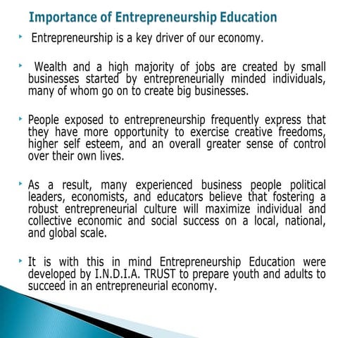 Importance of Entrepreneurship Education