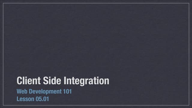 07 Integration Project Part 1