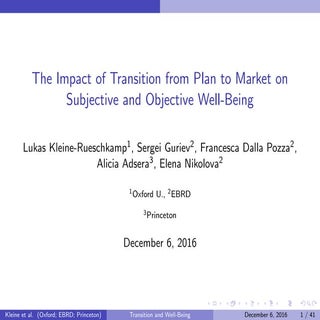 The Impact of Transition on Well-Being