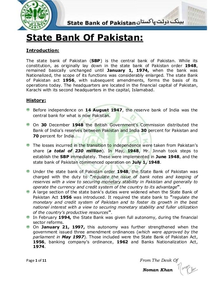 STATE BANK OF PAKISTAN