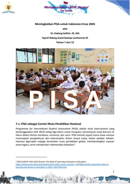 Meningkatkan PISA untuk Indonesia Emas 2045