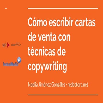Indusmedia 2018. Copy Cartas de venta. Noelia Jimenez