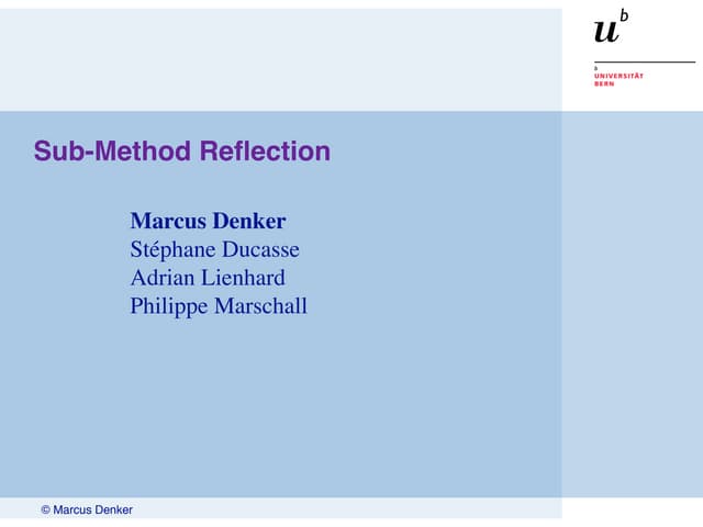 Sub-Method Reflection