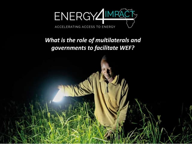 Senegal | Aug-16 |  ENERGY 4 iMPACT : Accelerating access to energy
