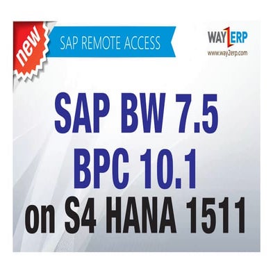 SAP BW 7.5 + BPC 10.1 on S4 HANA 1511 | PDF
