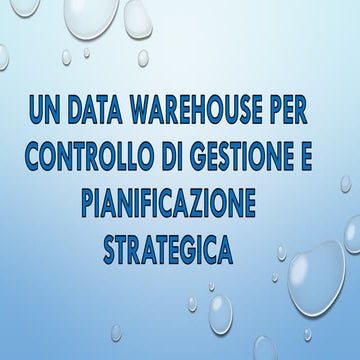 S. Traverso, Un data warehouse per controllo di gestione e pianificazione str...