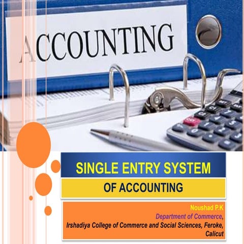 07 Single Entry System of Accounting