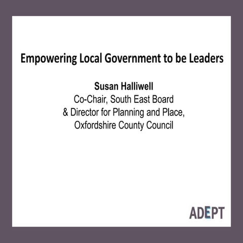 Empowering Local Government to be leaders by Susan Halliwell