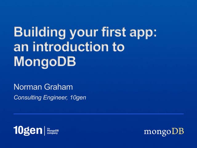 Webinar: Building Your First App