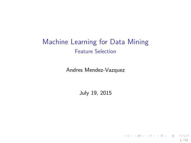 22 Machine Learning Feature Selection