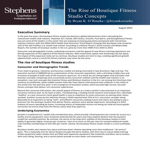 The Rise Of Boutique Studio Fitness Concepts