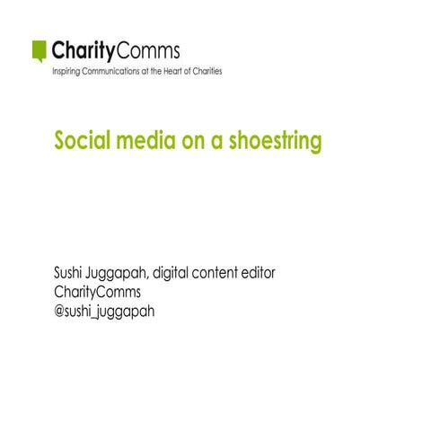 Social on a shoestring | Small charities communications conference | 12 July ...