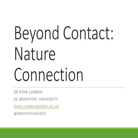 08. Changing minds - beyond contact, nature connection