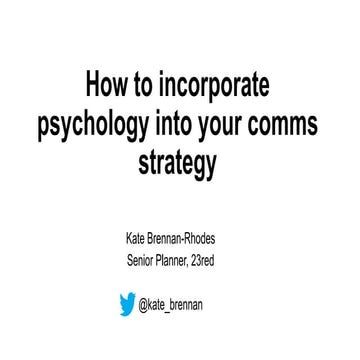 How to incorporate psychology into your comms strategy  | Psychology of commu...