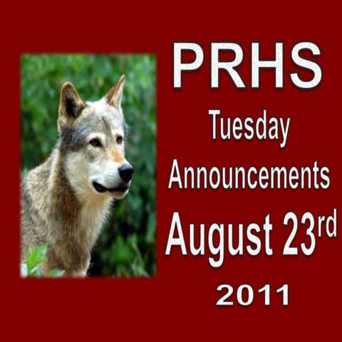 PRHS Daily Announcements