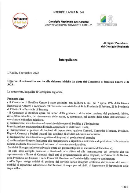 25.10.22 Chiarimenti sui ritardi in merito all’abbattimento del ...