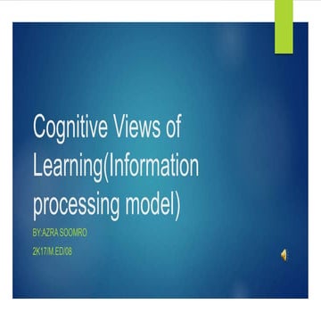 Cognitive View of Learning