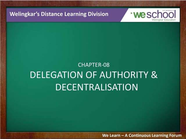 Delegation of Authority 